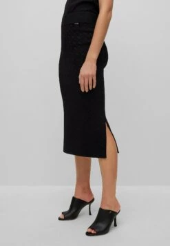 Boss Knitted Jacquard-Pattern Pencil Skirt With Logo Trim - Kokerrok - Patterned -Sneaker 028eca2e4b674160b18839d68105abbc