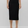 Boss Knitted Jacquard-Pattern Pencil Skirt With Logo Trim - Kokerrok - Patterned