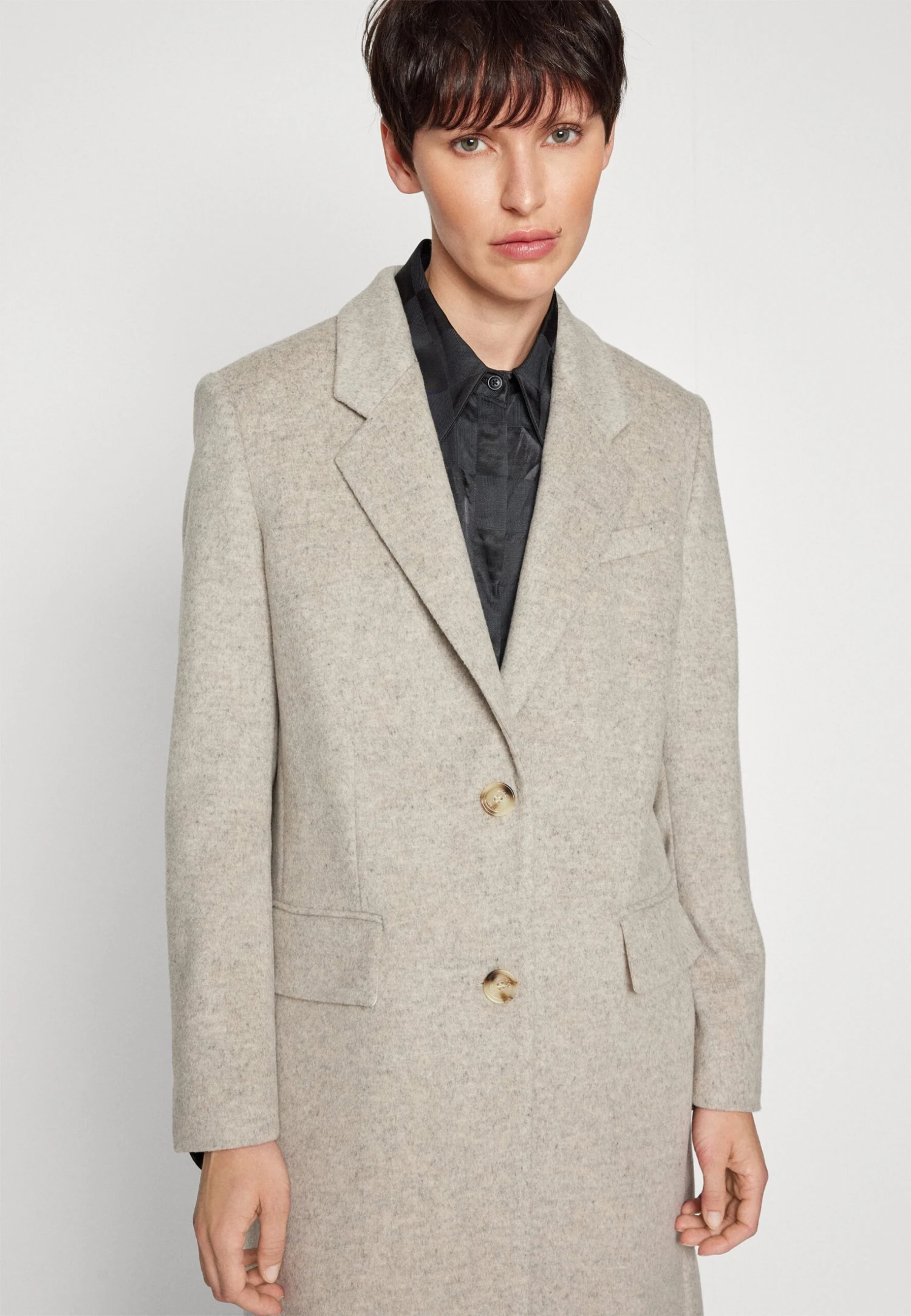 Boss Slim-Fit Coat In Virgin Wool And Cashmere - Mantel - Open White 6 Boss Slim-Fit Coat In Virgin Wool And Cashmere - Mantel - Open White - Afbeelding 6