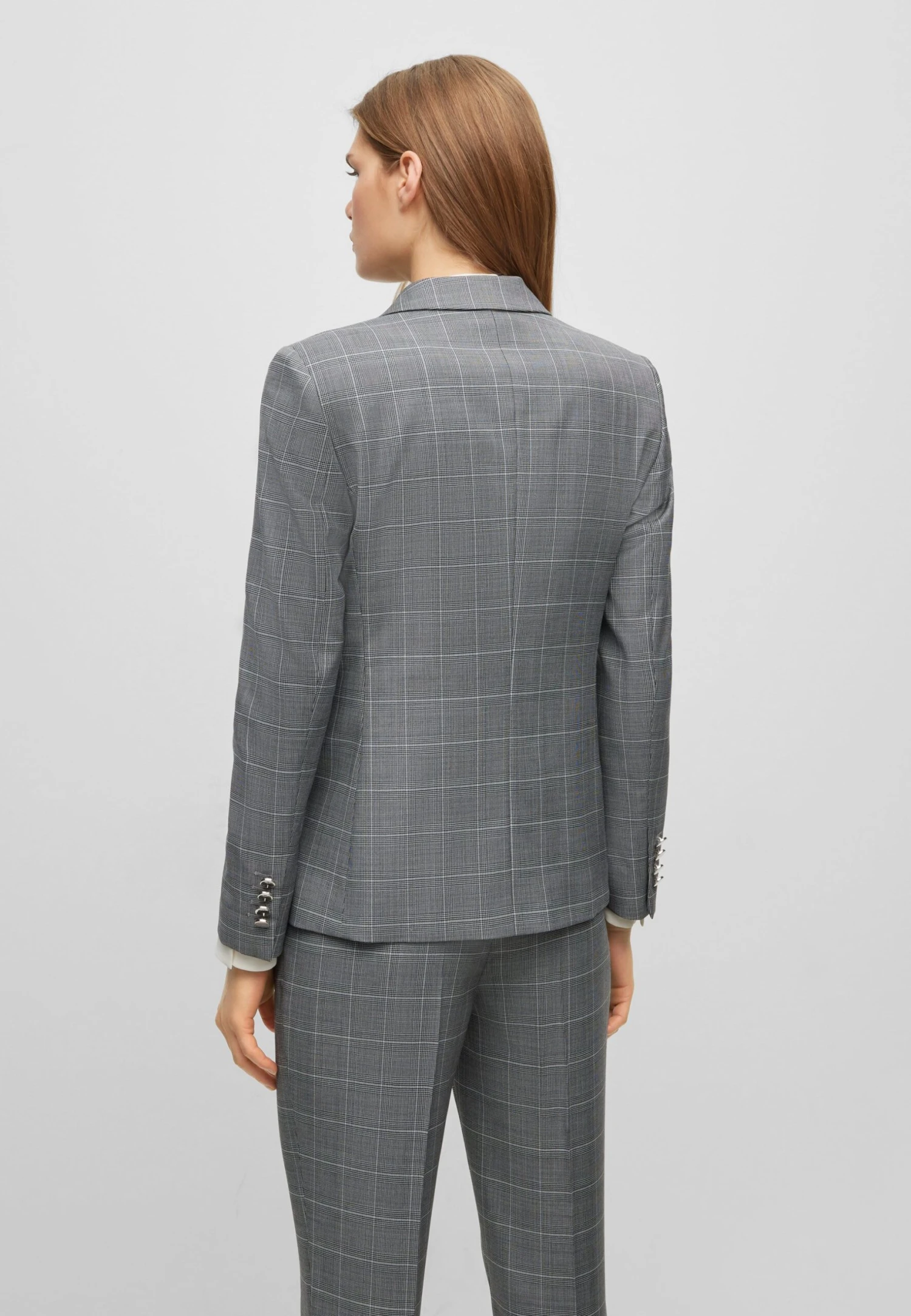 Boss Regular-Fit Jacket In Checked Virgin Wool - Blazer - Grey 3 Boss Regular-Fit Jacket In Checked Virgin Wool - Blazer - Grey - Afbeelding 3