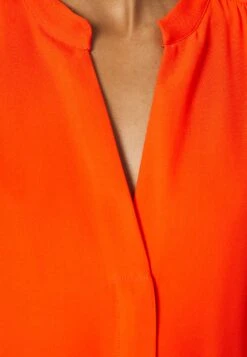 Boss Belted Shirt Dress With Collarless Styling And Button Cuffs - Jurk - Bright Orange -Sneaker 3543018c5b49418a99a0ede119c0b3f3