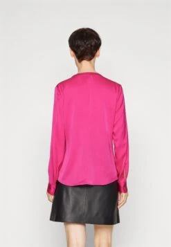 Boss Ruched-Neck Blouse In Stretch-Silk Crepe De Chine - Blouse - Bright Pink 11 Boss Ruched-Neck Blouse In Stretch-Silk Crepe De Chine - Blouse - Bright Pink -Sneaker 3c24df502b35413ca018a0c813eebe2a