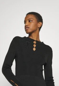 Boss Long-Sleeved Stretch Dress With Feature Neckline - Gebreide Jurk - Black -Sneaker 3f782fd61c05494a8581412f3436d55b