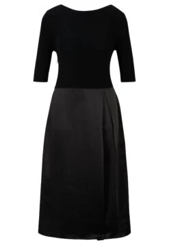Boss Mixed-Material Dress With Satin Skirt Part - Jurk - Black