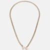 Boss Chain Necklace With Ring And Etched Logo - Ketting - Rosegold-Coloured