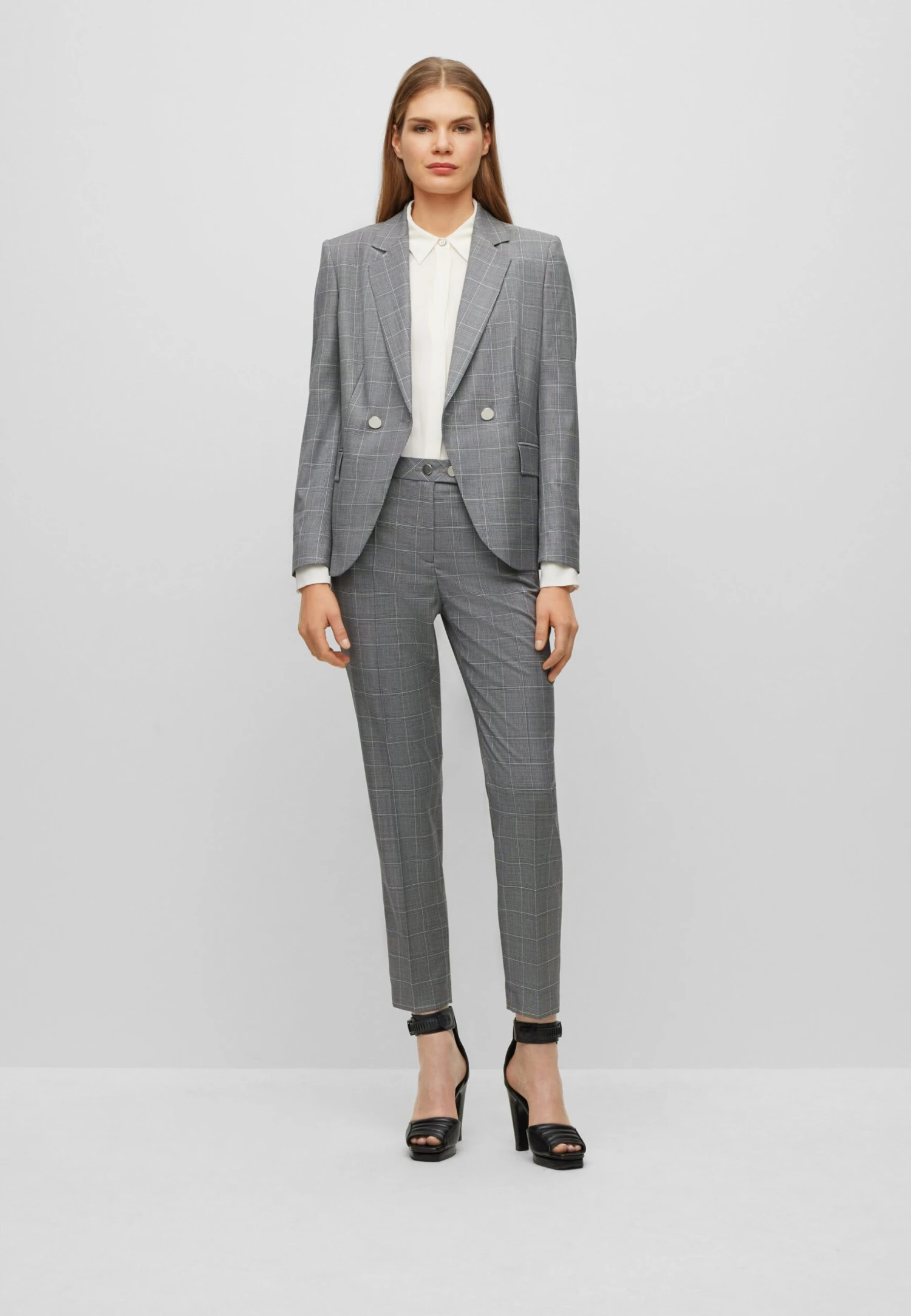 Boss Regular-Fit Jacket In Checked Virgin Wool - Blazer - Grey 2 Boss Regular-Fit Jacket In Checked Virgin Wool - Blazer - Grey - Afbeelding 2
