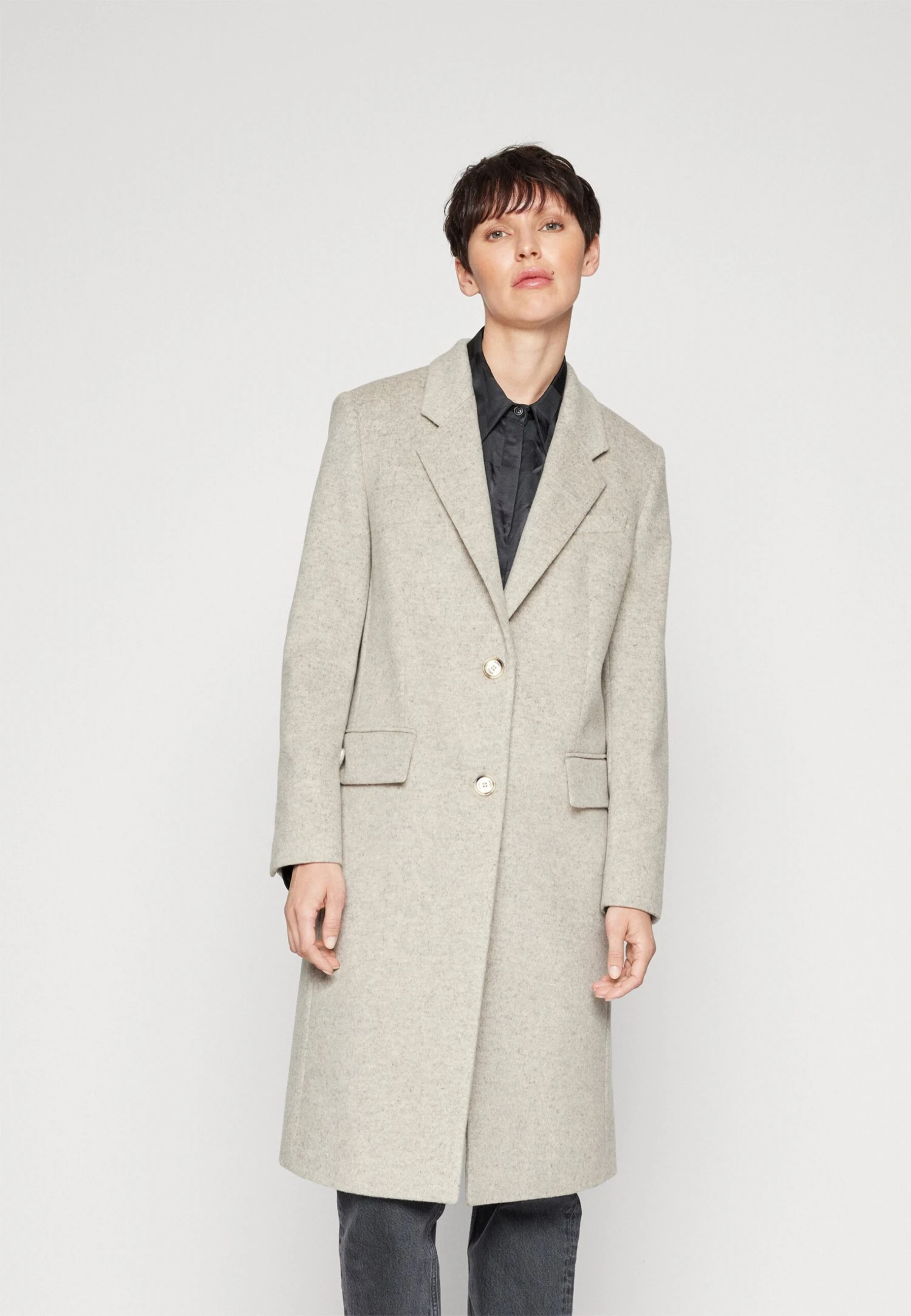 Boss Slim-Fit Coat In Virgin Wool And Cashmere - Mantel - Open White 4 Boss Slim-Fit Coat In Virgin Wool And Cashmere - Mantel - Open White - Afbeelding 4