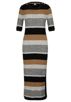Boss Structured-Stripe Dress In Stretch-Cotton Jersey - Etui-Jurk - Open Miscellaneous -Sneaker 741883527e9e451da7d1fddc212e3f0b