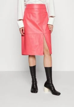 Boss Setora - Leren Rok - Bright Pink