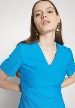 Boss V-Neck Dress With Zip Details - Jurk - Bright Blue -Sneaker 7ee59a63bb1348669437ee45a9d91ff7