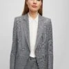 Boss Regular-Fit Jacket In Checked Virgin Wool - Blazer - Grey
