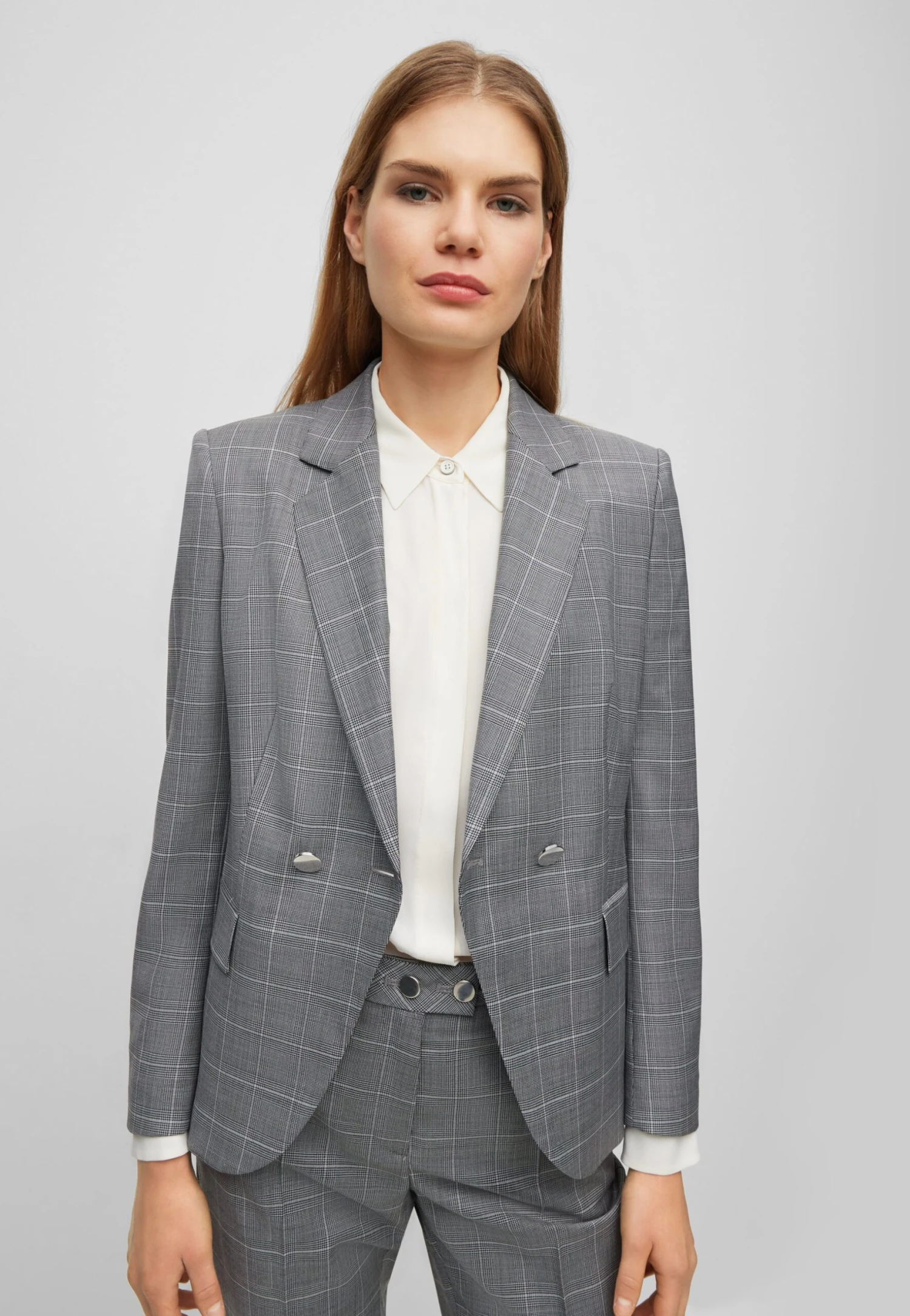 Boss Regular-Fit Jacket In Checked Virgin Wool - Blazer - Grey 1 Boss Regular-Fit Jacket In Checked Virgin Wool - Blazer - Grey
