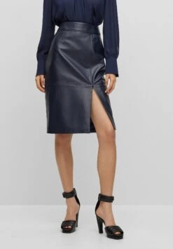Boss Setora - Leren Rok - Dark Blue
