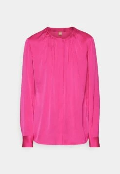 Boss Ruched-Neck Blouse In Stretch-Silk Crepe De Chine - Blouse - Bright Pink 14 Boss Ruched-Neck Blouse In Stretch-Silk Crepe De Chine - Blouse - Bright Pink -Sneaker 9e1fffe006c64128a1fb34d718c0f9fa