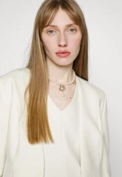 Boss V-Neck Business Dress With Short Sleeves And Full Length Zipper At The Back - Etui-Jurk - Open White -Sneaker af62b2b1d2944ad7b8727e36b634715d