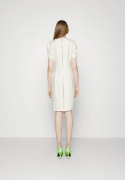 Boss V-Neck Business Dress With Short Sleeves And Full Length Zipper At The Back - Etui-Jurk - Open White -Sneaker afd77e486bcf4ba6a294803a56d75dad