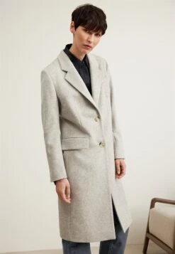 Boss Slim-Fit Coat In Virgin Wool And Cashmere - Mantel - Open White