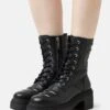 Boss Carol Laceup - Enkellaarsjes Met Plateauzool - Black
