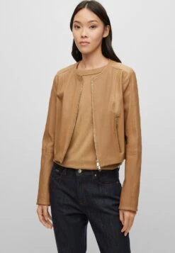 Boss Sajosa - Leren Jas - Medium Beige