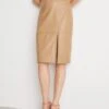 Boss Setora - Leren Rok - Medium Beige