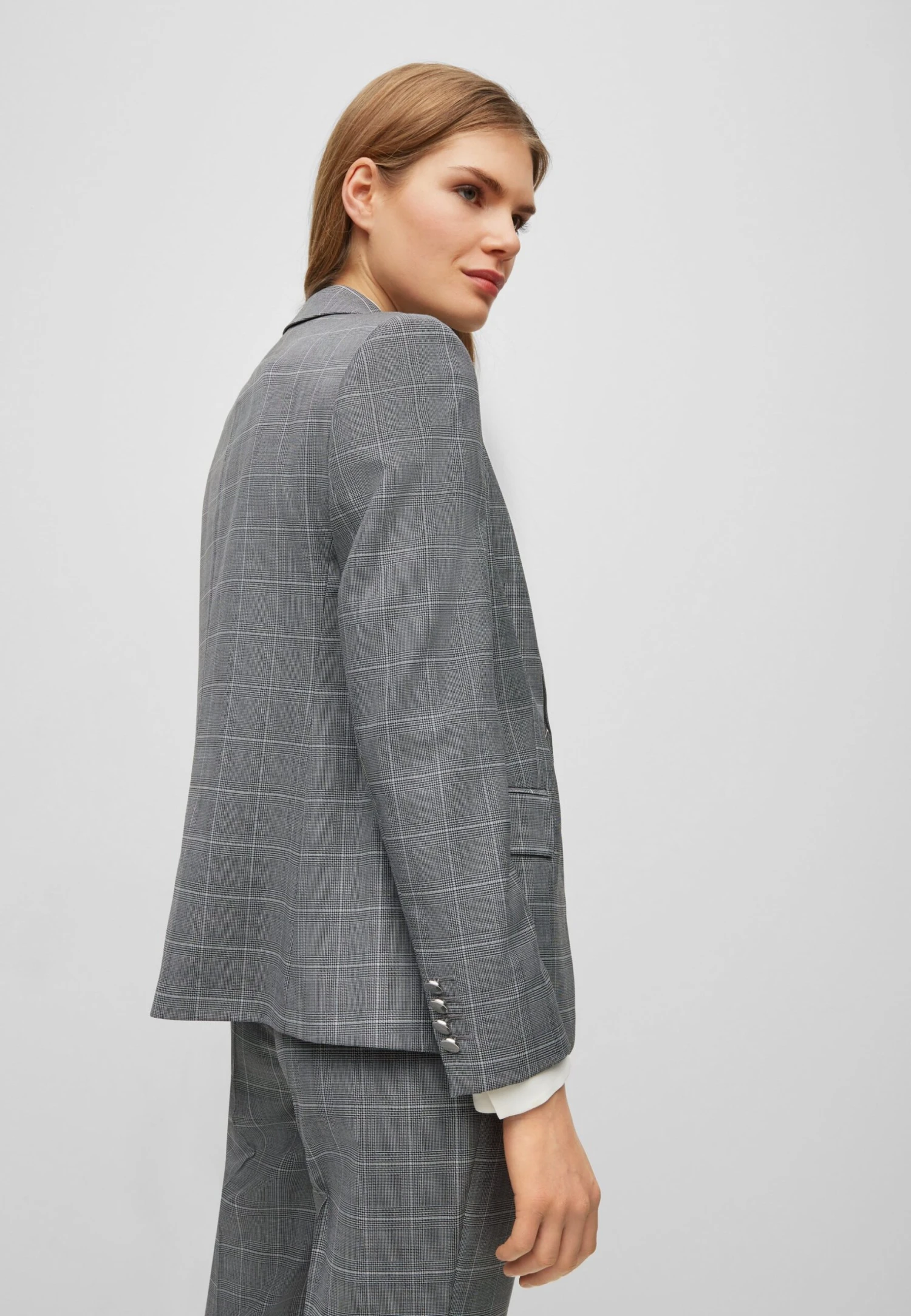 Boss Regular-Fit Jacket In Checked Virgin Wool - Blazer - Grey 5 Boss Regular-Fit Jacket In Checked Virgin Wool - Blazer - Grey - Afbeelding 5
